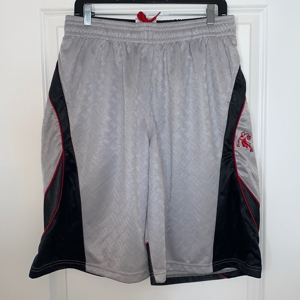 Mens Large And1 Fast Break Gray and Black Basketball Gym Shorts NWT